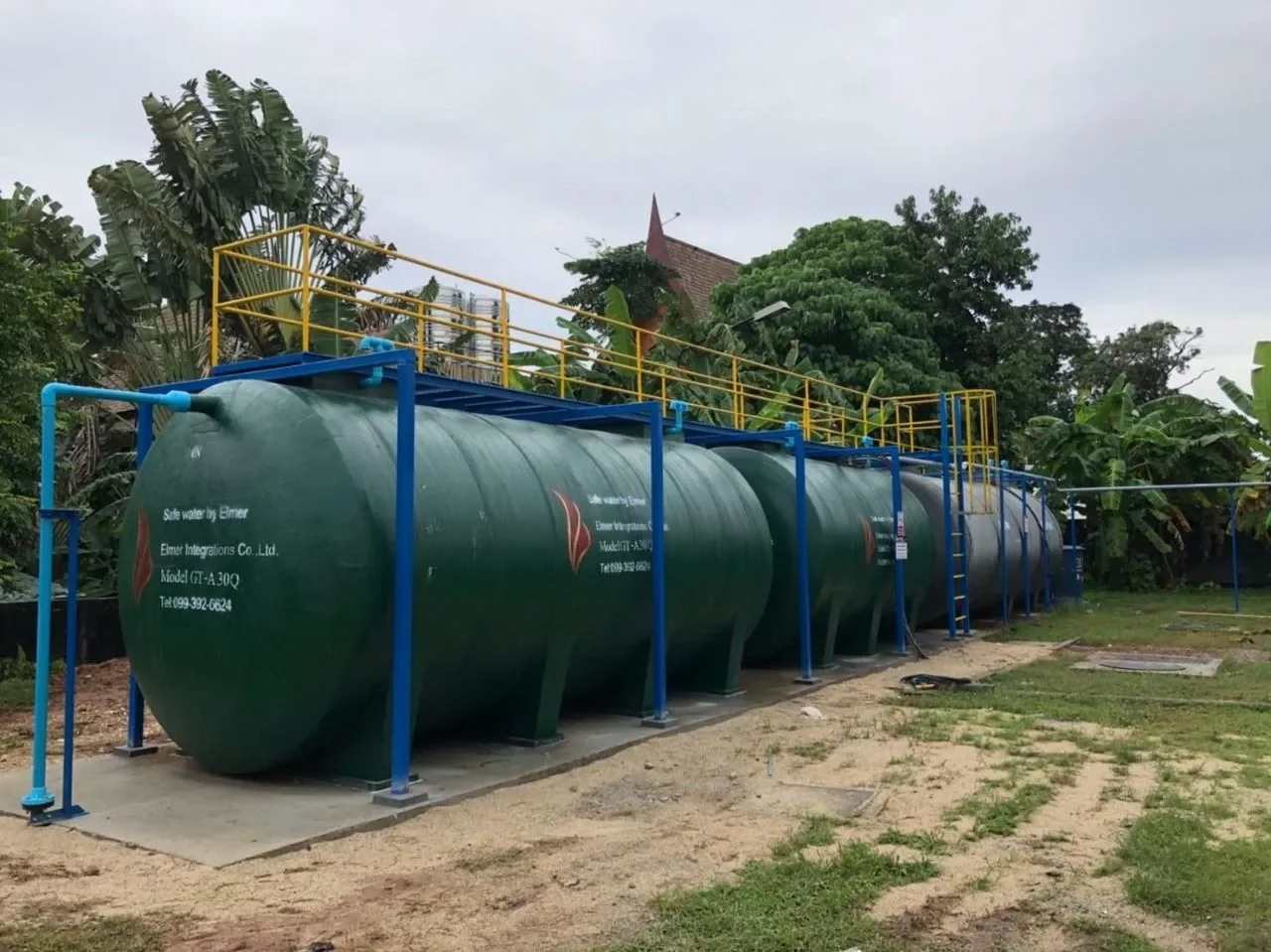 ชุดถังดักไขมันไฟเบอร์กลาสพร้อมทางเดิน